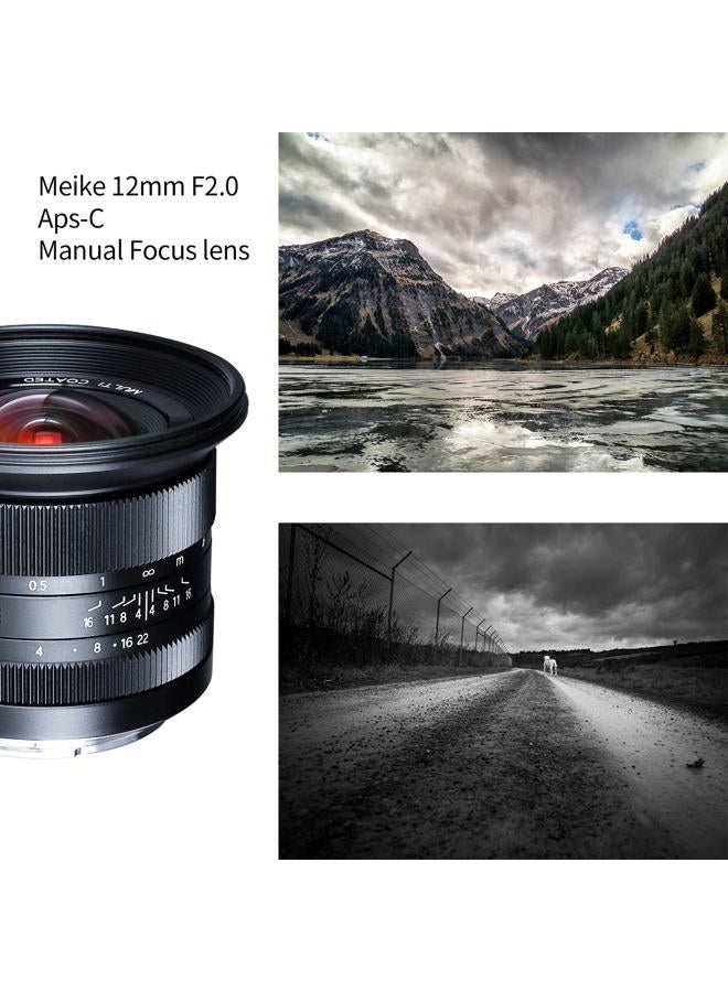 Meike عدسة بزاوية واسعة 12 مم f2.0 بتركيز يدوي متوافقة مع كاميرات سوني E Mount بدون مرآة A6400 A5000 A5100 A6000 A6100 A6300 A6500 A6600 - Image 5