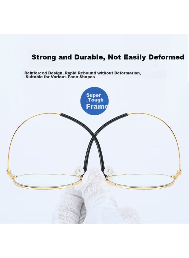 Vegoos Blue Light Blocking And Radiation Protection Gl For Men And Women, Non-prescription Clear Lens Computer Phone Eye Protection Gl, Round Frame Myopia Eyeglass Frames - Image 3
