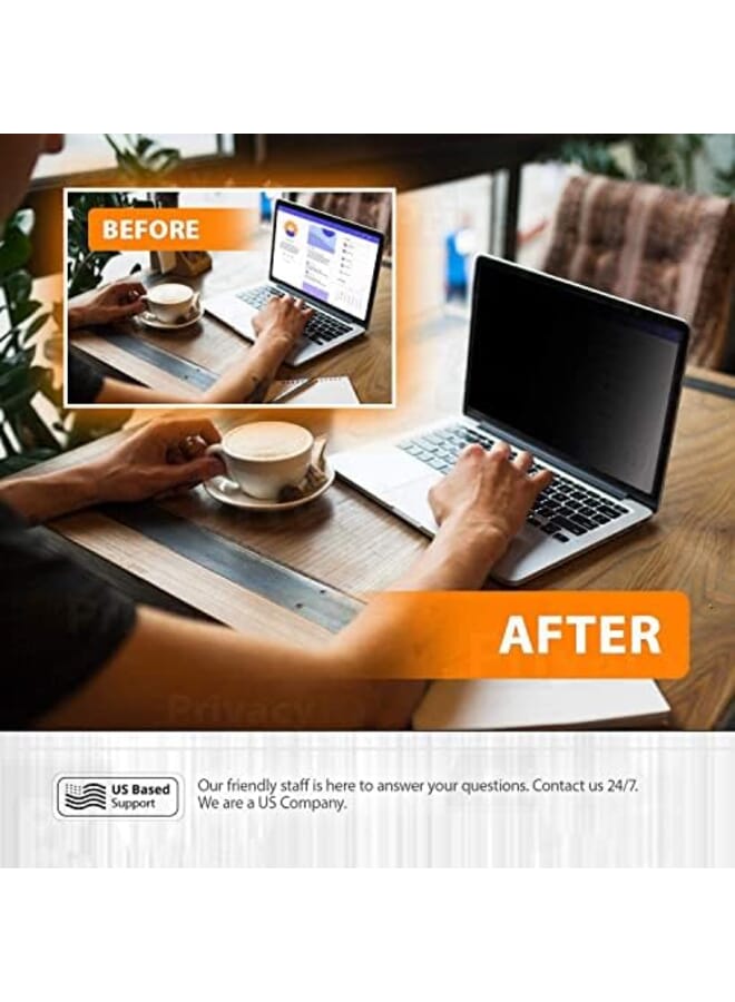 سيوسي مرشحات الشاشة 15.6 بوصة 1 حزمة مرشح شاشة الخصوصية للكمبيوتر المحمول لشاشة عريضة 16:9؛ خصوصية 60 درجة، تقنية متقدمة مضادة للوهج وتقليل الأشعة فوق البنفسجية وفلتر الضوء الأزرق - Image 3