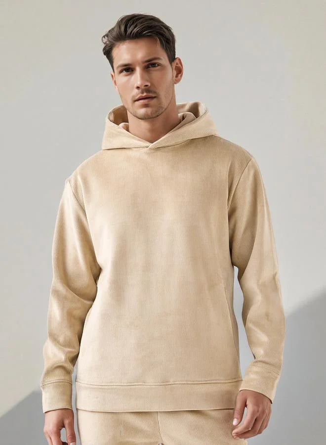 Iconic Iconic Men's Cordrouy Hooded Sweatshirt