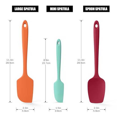 Doosu 3Piece Silicone Spatula Scrapers Doosu 600F Heat Resistant Food Grade Kitchen BPA Free Rubber Baking Cooking Tool Nonstick Utensil Set for Mixing Scraping Folding Stirring Serving Multi5 - Image 3