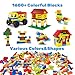 GOLDGE 1600 PCS Building Bricks Set Classic Bulk Building Blocks Compatible with All Major Brands Includes 3 Baseplates 53 Wheels Doors Windows Accessories Creative STEM Construction Toy Gift for Kids - Image 4