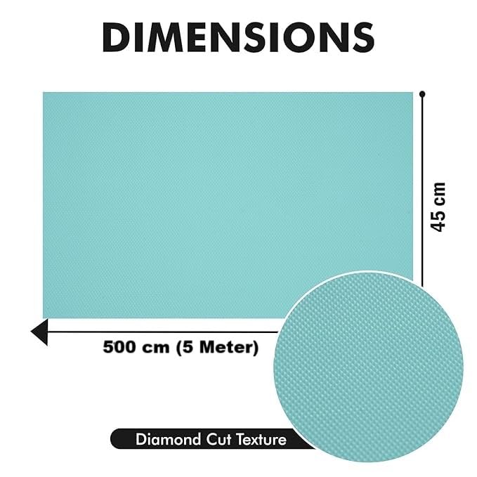 ElastPro (45 cm X 5 m) EVA Food Grade Multipurpose Washable Anti Slip Mat/Sheet for Fridge, Shelf Liner, Table, Kitchen Drawer mat (Diamond Texture, Light Blue) - Image 2