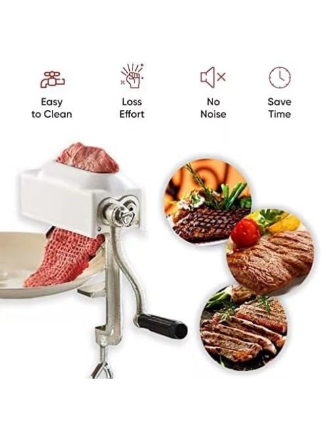 M MIAOYAN Manual Meat Tenderizer, Steak Flattener, Chicken Cutlet Flattener, Aluminum Alloy Roller-Type Meat Tenderizer, Manual Meat Processing Tools, Kitchen Meat Preparation Equipment - Image 2