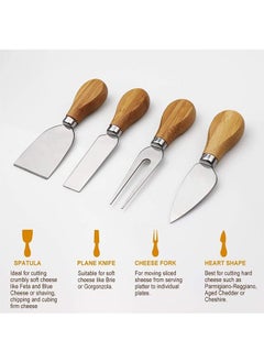 Garlo Bamboo Cheese Board Set, Charcuterie Platter and Serving Meat Board Including 4 Stainless Steel Knife and Serving Utensils, Unique Gifts for, Wedding Birthday Anniversary  - Image 5