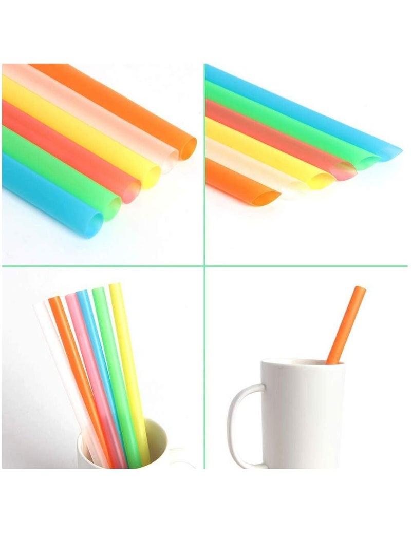 vsell24 Pack Of 100 Pieces-Disposable Plastic Straws Wide-Mouthed Large Straw Wide Straws For Milkshake And Smoothie -12Mm - Image 4