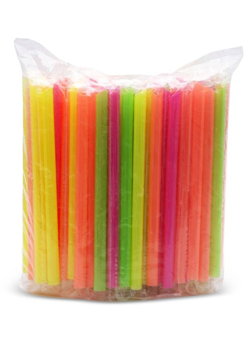 vsell24 Pack Of 100 Pieces-Disposable Plastic Straws Wide-Mouthed Large Straw Wide Straws For Milkshake And Smoothie -12Mm - Image 1