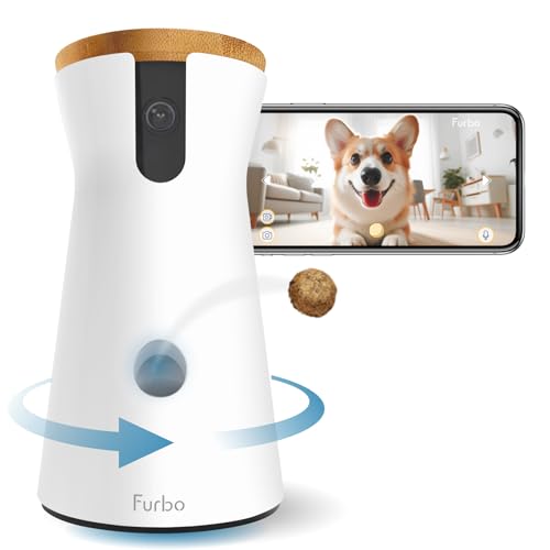 Furbo كاميرا الكلاب Furbo 360°: كاميرا أمان للحيوانات الأليفة مع تنبيهات النباح، عرض دوار، رمي المكافآت مع تطبيق الهاتف، مراقبة الجراء في المنزل، مكبر صوت ثنائي الاتجاه، لا حاجة للاشتراك. ميزات الرؤية، التحدث، والرمي القياسية. - Image 1