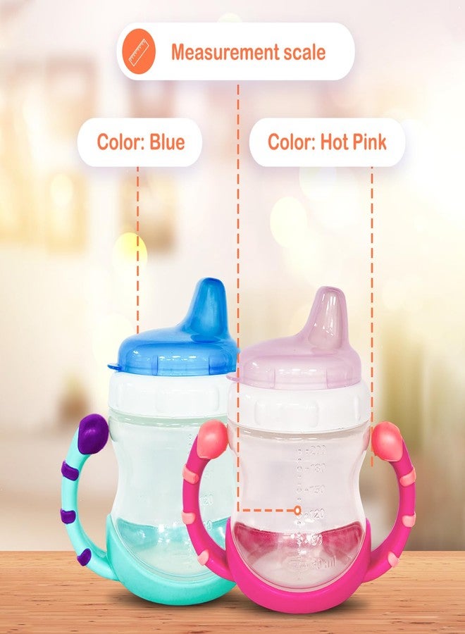 Kidbea Baby Feeding Sipper Cup Bottle | 200ml Wide Neck, Soft Silicone Spout, Anti-Spill, Dual Grip Handles & BPA Free | for Babies 3 Months+ (Blue) - Image 5