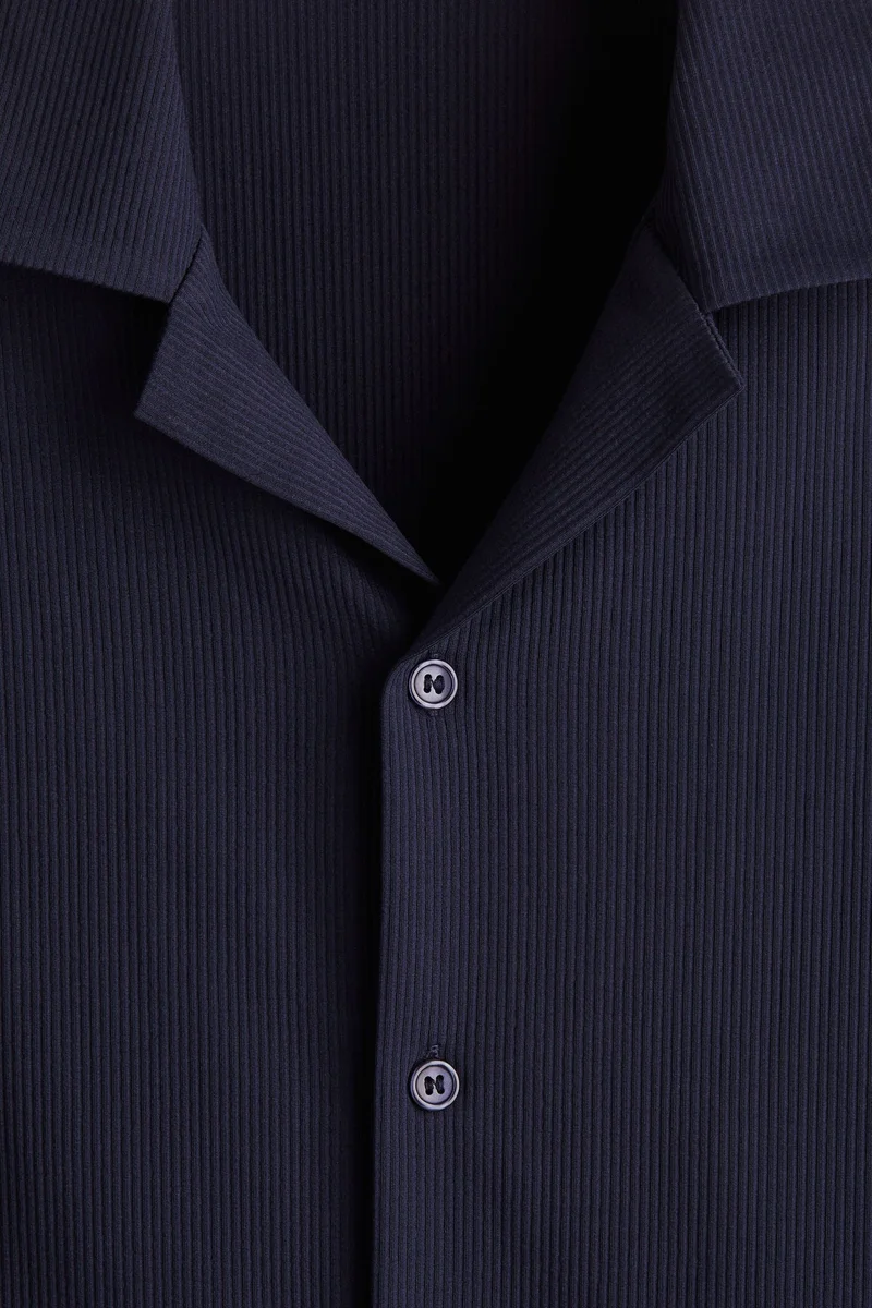 H&M Regular Fit Ribbed resort shirt