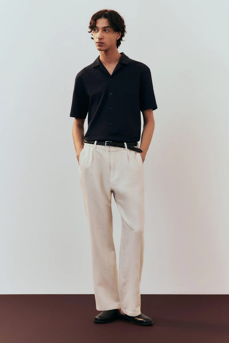 H&M Regular Fit Ribbed resort shirt