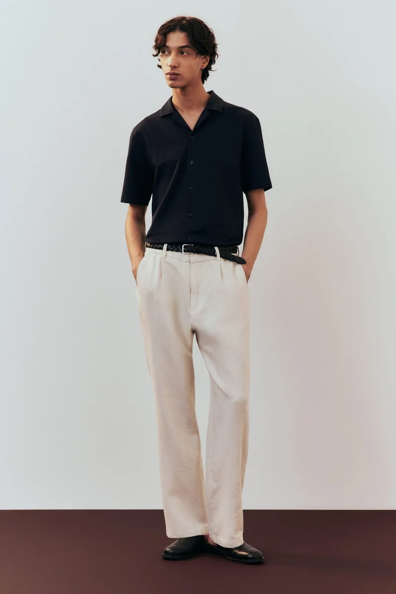 H&M Regular Fit Ribbed resort shirt