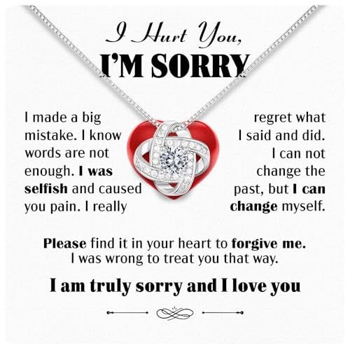 Larvincy I Love You I'm Sorry Gifts For Her, Apology Gift For Her - Wife, Girlfriend, Soulmate - Forgive Me Necklace With Heartfelt Message In A Stunning Box, Let's Start Over Love Necklace Present - Image 1