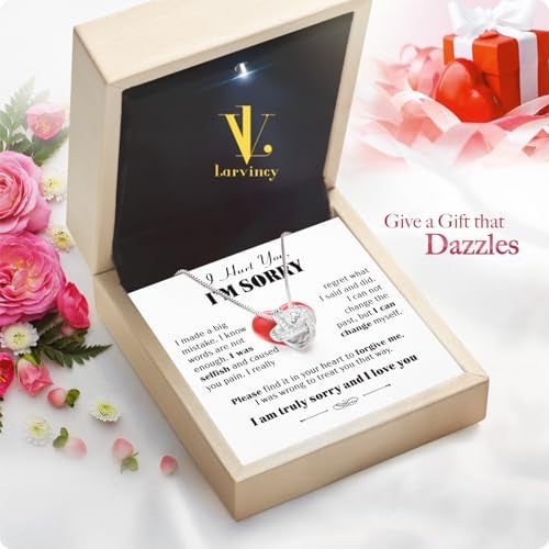 Larvincy I Love You I'm Sorry Gifts For Her, Apology Gift For Her - Wife, Girlfriend, Soulmate - Forgive Me Necklace With Heartfelt Message In A Stunning Box, Let's Start Over Love Necklace Present - Image 2