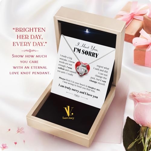 Larvincy I Love You I'm Sorry Gifts For Her, Apology Gift For Her - Wife, Girlfriend, Soulmate - Forgive Me Necklace With Heartfelt Message In A Stunning Box, Let's Start Over Love Necklace Present - Image 3