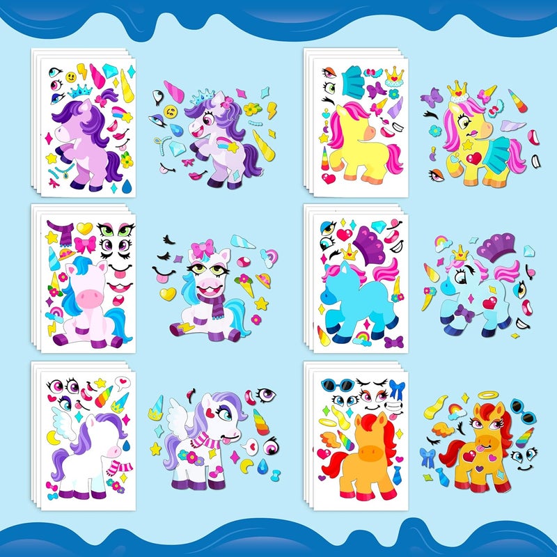 JOYIN 24 Sheets 9"x6" Make a face Stickers for Kids, Make Your Own Monster Unicorn Stickers, Party Favors Kids Crafts, Goodie Bags Stuffers Classroom Activities - Image 4