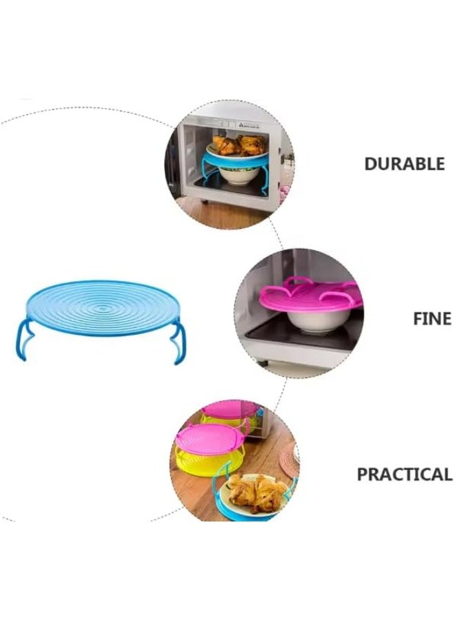 رف ميكروويف مقاوم للحرارة لتنظيم وتوسيع مساحة الميكروويف متعدد الاستخدام بشكل دائري متعدد الالوان - Image 4