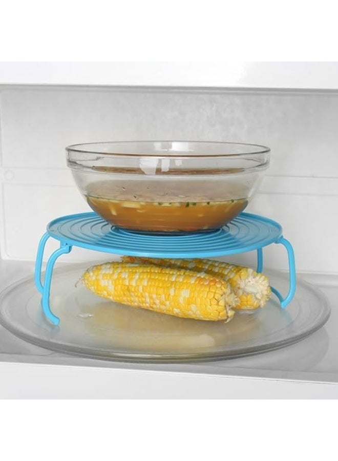 رف ميكروويف مقاوم للحرارة لتنظيم وتوسيع مساحة الميكروويف متعدد الاستخدام بشكل دائري متعدد الالوان - Image 3