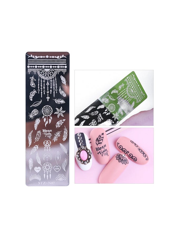 أطباق طباعة الأظافر أداة طباعة الأظافر وكاشطة للأظافر للمناكير والباديكير الاحترافي، قالب مثالي لتصميمات الأظافر الجميلة في الصالونات وفي المنزل، قوالب فن الأظافر