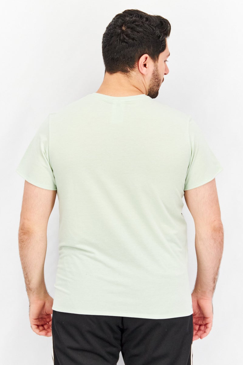 Adidas Men Sportswear Fit Essentials Vivid Training T-Shirts, Light Green/Black - Image 2