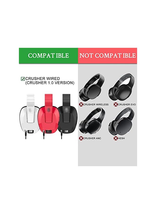 erorex Earpads Replacement For Crusher Wired Crusher 1.0 Over Ear Headphones Do Not Fit Crusher 2.0 360 Anc Evo Wireless Hesh Ear Pads Cushions With Noise Isolation Foam Black  - Image 2