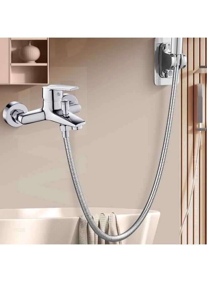 خرطوم دش يدوي من الفولاذ المقاوم للصدأ 2M مع إدراج النحاس والمكسر أنبوب استبدال رأس دش مرن وطويل - Image 5