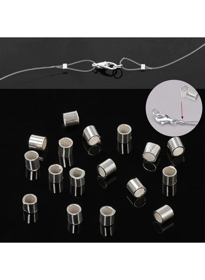 La Jolie Jasmin 500 Pieces Crimp Tube Beads 5 Colors Plated Brass Tube Beads Column Stoppers To Secure The Ends Of Jewelry Strings, Crimping Tube Accessories For Diy Jewelry Making Ornament (2X2Mm) (Silver) - Image 5