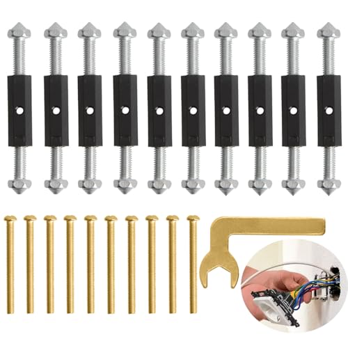 Serplex® Electric Wall Socket Repair Kit for 86 Type Wall Socket, with 10Pcs ABS Insulation Pillars, 10 Screws and 1 Wrench Tool, Electric Wall Socket and Switch Repair Kit for 86mm Faceplates - Image 1