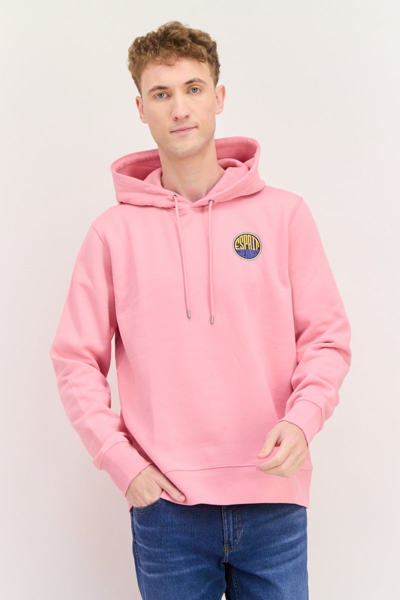 ESPRIT Men Hooded Brand Logo Long Sleeves Sweatshirt, Pink - Image 1
