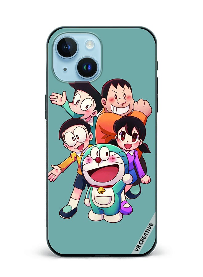 VR CREATIVE Protective Case Cover For Apple iPhone 15 Plus Doremon Design Multicolour - Image 1