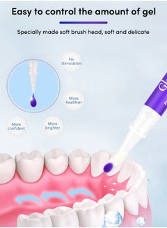 Glory Smile 3Pcs V34 Purple Teeth Whitening Pen Kit Portable Effective Brightening Painless Low Sensitivity Easy to Use Dental Care to Improve Brightness and Correct Teeth Color and Create Beautiful White Smile  - Image 4