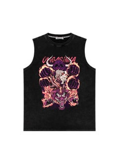 KUYING Summer One Piece Washed And Worn Vintage Vest  - Image 1