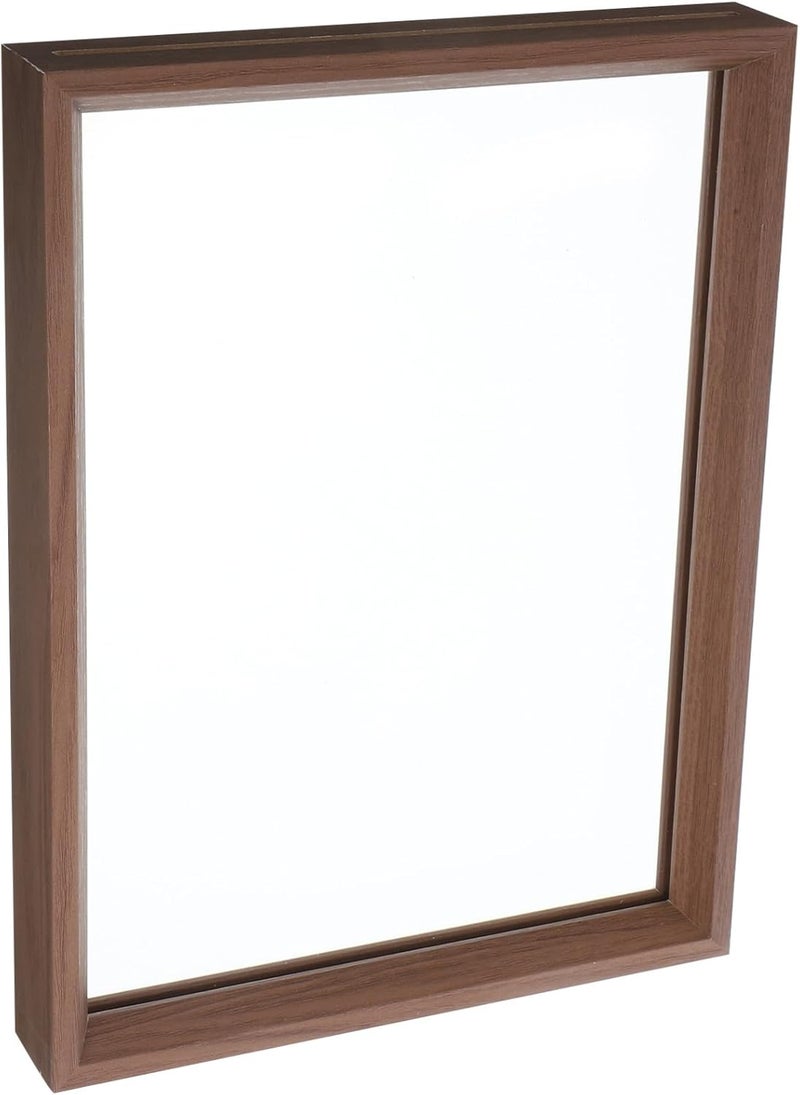 FUOYLOO Double-sided Desk Photo Frame A4 Walnut Wood Floating Desktop Picture Holder Office Tabletop Display Frame - Image 5