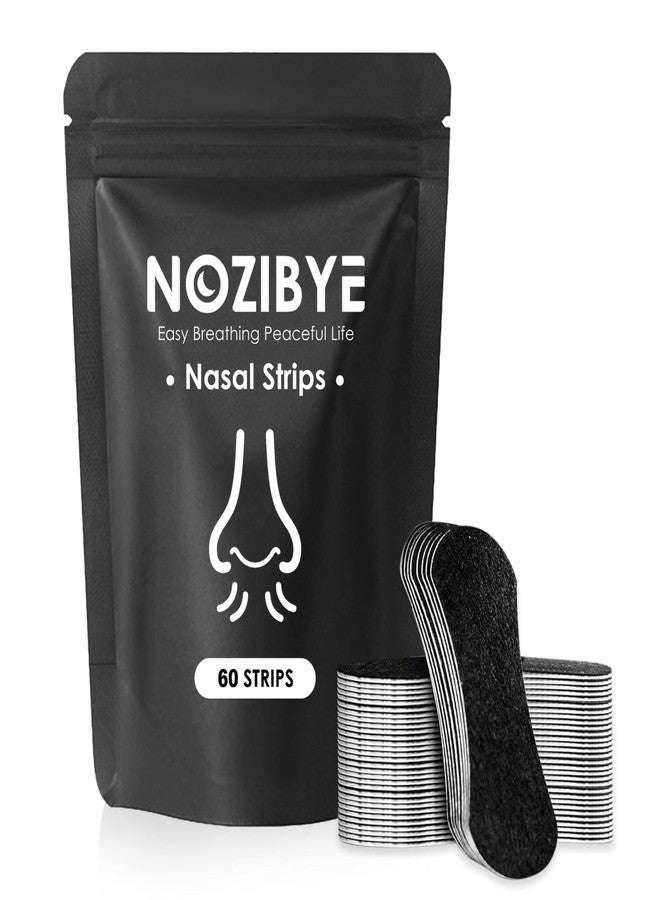Nozibye Nose Strips for Breathing | Anti Snore & Better Sleep (60 Count, Black) - Nasal Strips for Breathing, Stop Snoring, Clear Airways - Image 1