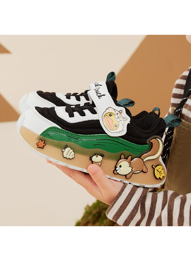 B.duck Children's Sports Shoes, Boys And Girls Student Fashion Lightweight Casual Shoes, 3049a Black And Beige, Size 26 - Image 3