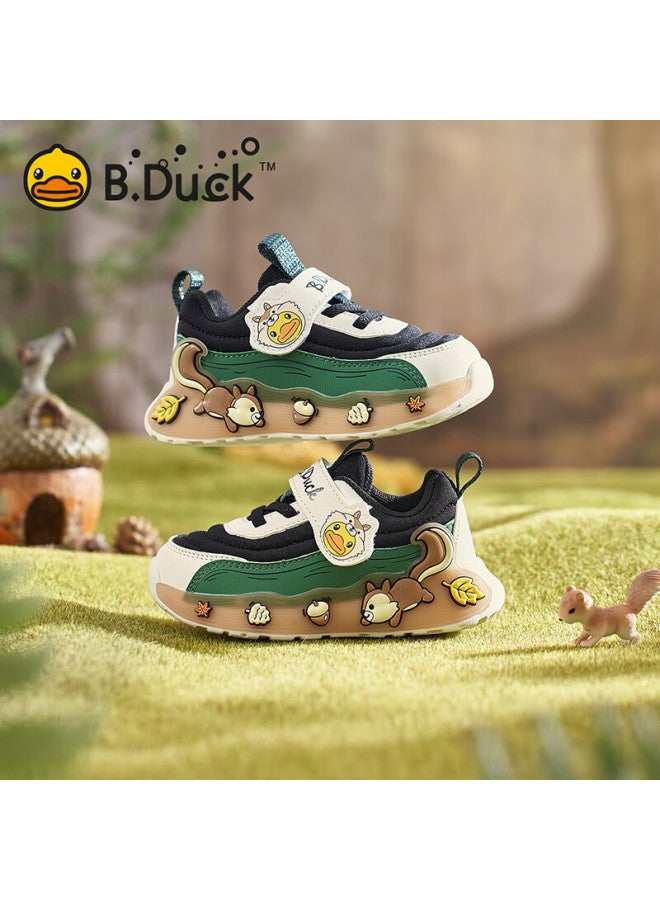 B.duck Children's Sports Shoes, Boys And Girls Student Fashion Lightweight Casual Shoes, 3049a Black And Beige, Size 26 - Image 2