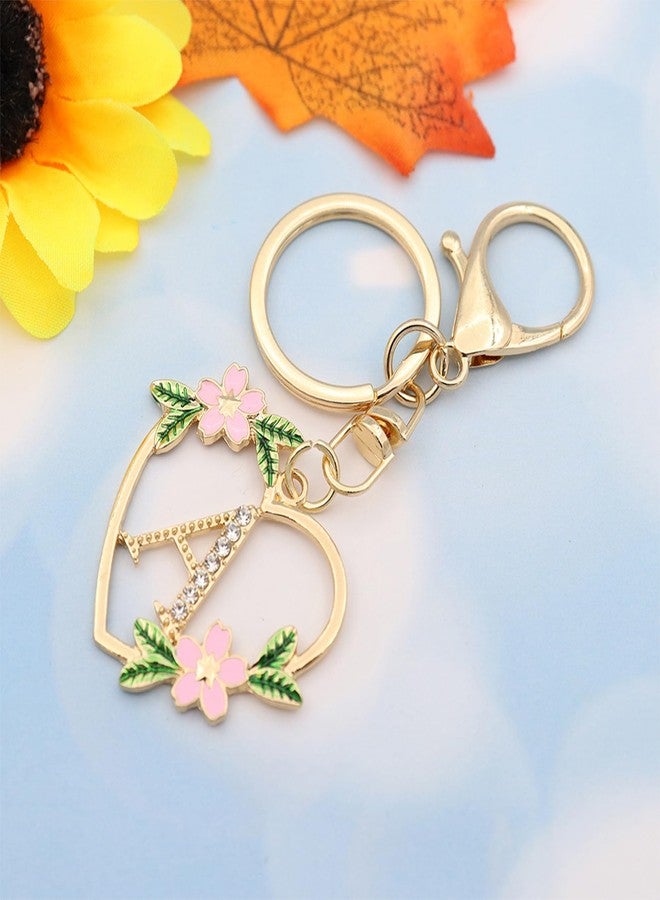 Elechobby Heart Shape Letter Keychain - Cute Aceessory for Women,Sister,Mom,Bestie, Handbag Backpack Charm,Car Keyring (Gold-A) - Image 2