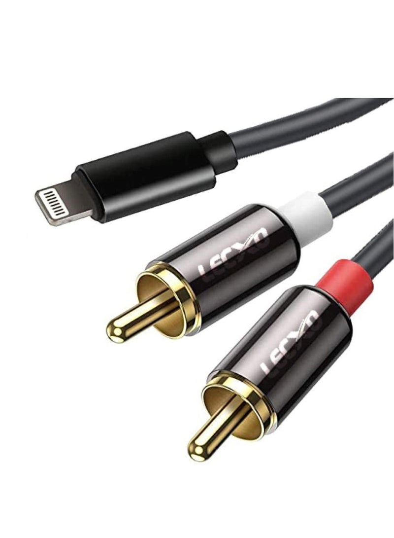 Lecxo iPhone Lightning To 2RCA Hi-Fi Stereo Audio Cable - 2M - Image 2