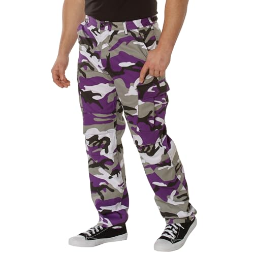 Rothco Color Camo Tactical BDU Pants - Rugged Outdoor Hiking Cargos Uniform Pant (US, Alpha, Medium, Regular, Regular, Ultra Violet Camo) - Image 1
