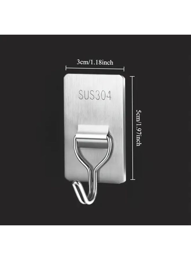 304 Stainless Steel Self Adhesive Towel Hooks Curved Design Wall Mounted Bathroom Organizer 1pc - Image 3