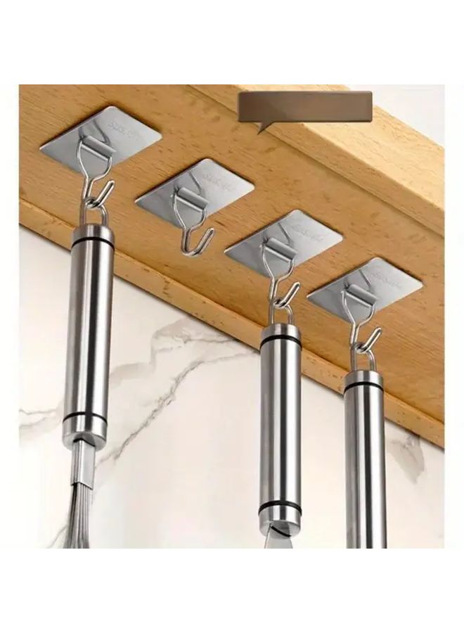 304 Stainless Steel Self Adhesive Towel Hooks Curved Design Wall Mounted Bathroom Organizer 1pc - Image 4
