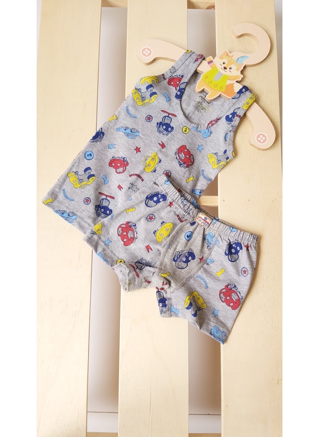 Ceylanoğlu Boy's Undershirt & Boxer 3-Piece Set  - Image 3