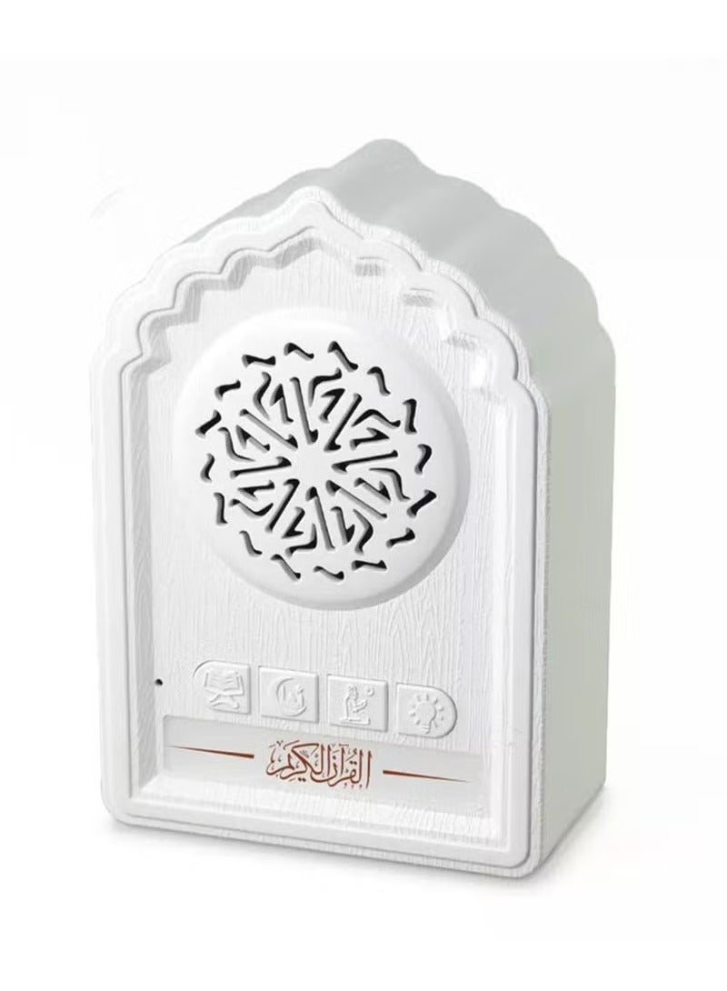 TIGER QB812 Holy Wall-Mounted Quran Speaker – SQ669 Wireless Bluetooth Islamic Audio Player with Night Light, Ruqyah, Zikir, Dua, Full Quran Playback, 24-Hour Loop, 3-Pin Wall Plug, Remote Control – Ideal for Home, Mosque & Spiritual Healing Use (White) - Image 1