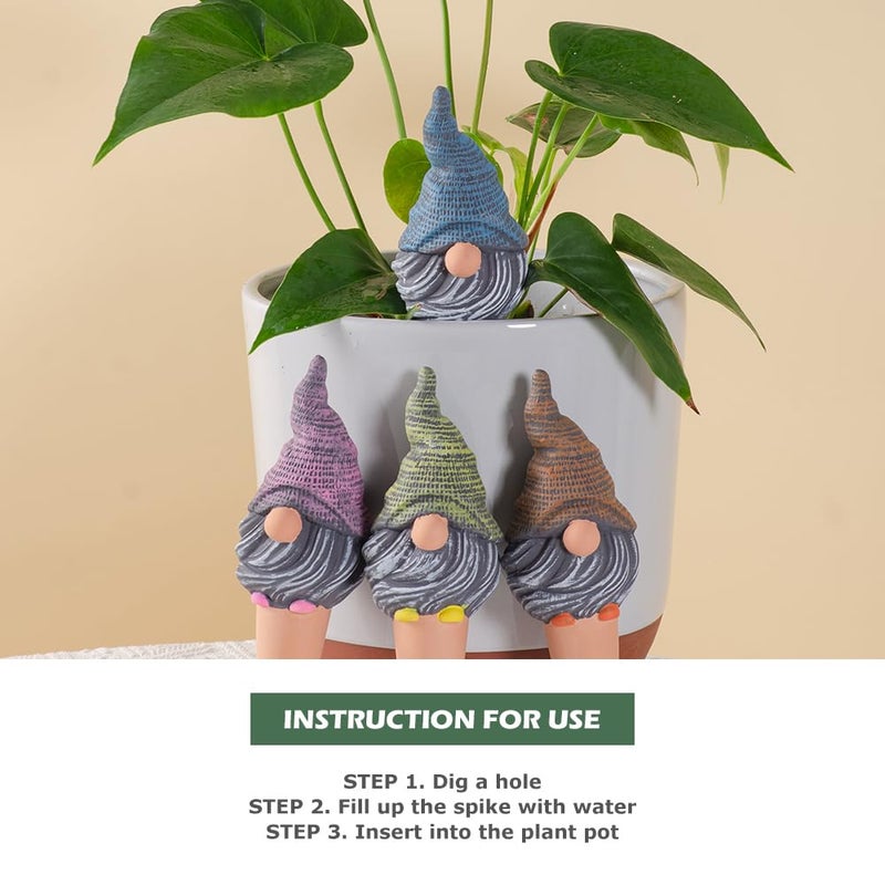 CZWL&HG 4 Pack Terracotta Watering Spikes, Vacation Self-Watering Planters Devices - Continuous Moisture with Slow Release Watering System - Perfect for Indoor Outdoor Plants (Gnome) - Image 3