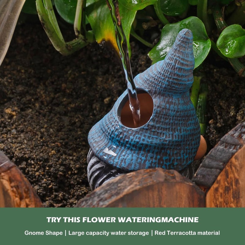 CZWL&HG 4 Pack Terracotta Watering Spikes, Vacation Self-Watering Planters Devices - Continuous Moisture with Slow Release Watering System - Perfect for Indoor Outdoor Plants (Gnome) - Image 5