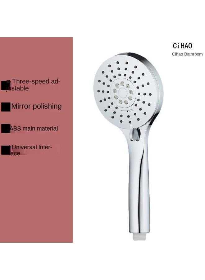 Bluejw Three-speed Double-sided Electroplating Air Injection Pressurized Shower Head ABS Pressurized Hand-held Top Spray Shower Suit - Image 2