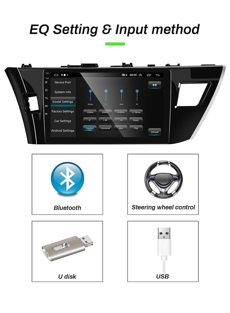 Android Car Stereo for Toyota Corolla 2014 2015 2016 4GB RAM 64GB ROM MirrorLink WiFi BT, 10 Inch IPS Touch Screen with Backup Camera Included (4+64G With Apple Carplay) - Image 5