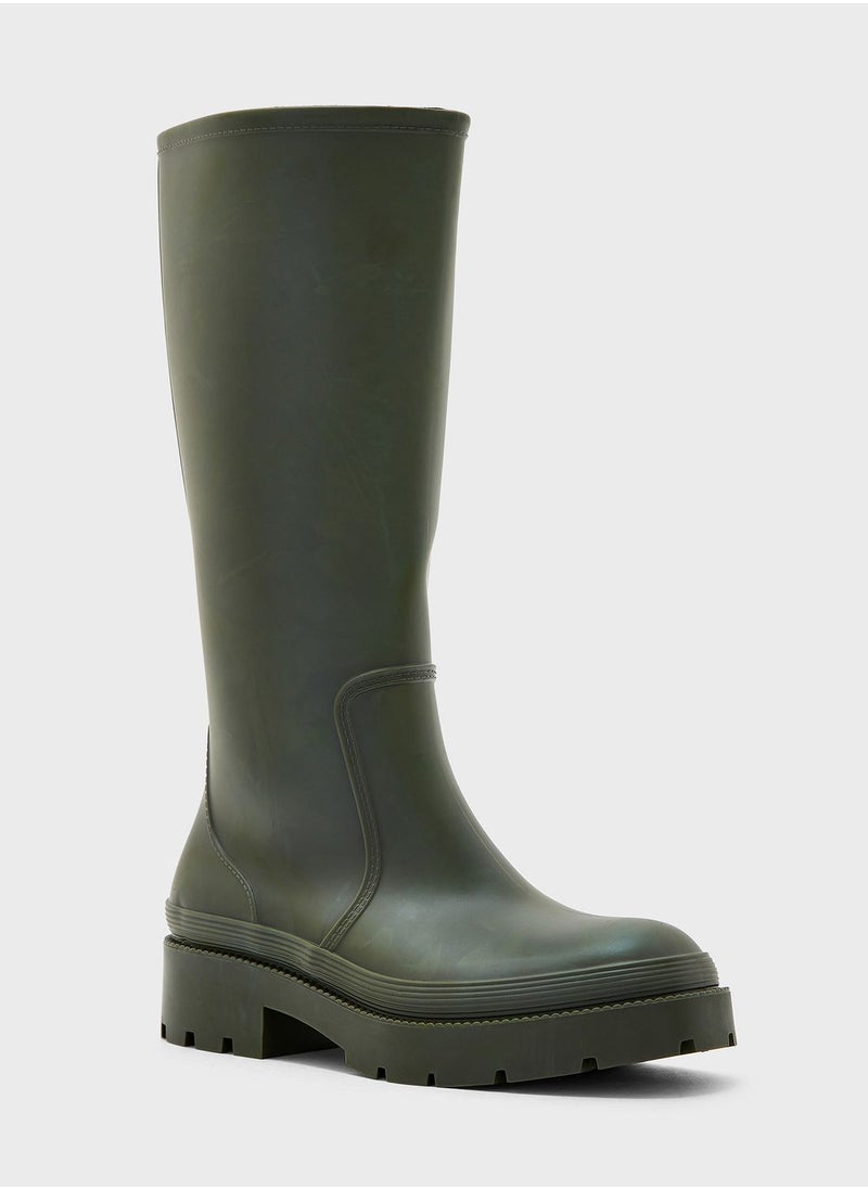 Truffle - Chunky Rubberised Rain Boots - Image 1