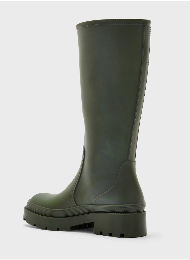 Truffle - Chunky Rubberised Rain Boots - Image 1