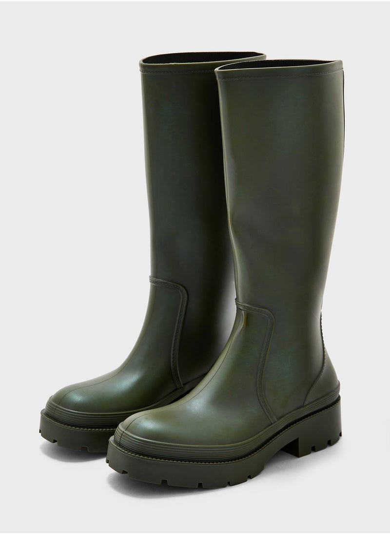 Truffle - Chunky Rubberised Rain Boots - Image 1